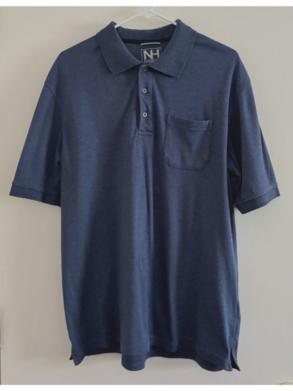 North Hudson Performance Blue Polo Shirt Men's Large Chest Pocket Golf Outdoors
